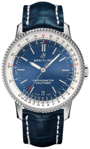 Breitling Navitimer Automatic 38mm Blue Dial Blue Leather Strap Mens Watch - A17325211C1P1 Buy Now By Breitling