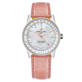Breitling Navitimer Automatic 35 Mother of Pearl Dial Pink Leather Strap Watch for Women - A17395211A1P3 Buy Now By Breitling