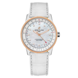 Breitling Navitimer Automatic 35 Mother of Pearl Dial White Leather Strap Watch for Women - U17395211A1P3 Buy Now By Breitling