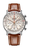 Breitling Navitimer B01 Chronograph 41 White Dial Brown Leather Strap Watch for Men - AB0139211G1P1 Buy Now By Breitling