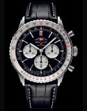 Breitling Navitimer B01 Chronograph 46 Black Dial Black Leather Strap Watch for Men - AB0137211B1P1 Buy Now By Breitling