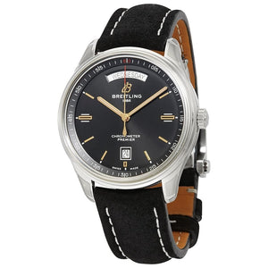 Breitling Premier Automatic 40mm Day & Date Black Dial Black Strap Mens Watch - A45340241B1X1 Buy Now By Breitling