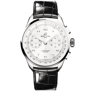 Breitling Premier B09 Chronograph 40 White Dial Black Leather Strap Watch for Men - AB0930371G1P1 Buy Now By Breitling