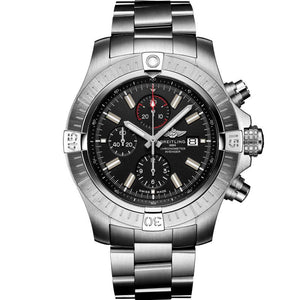 Breitling Super Avenger Chronograph 48 Black Dial Silver Steel Strap Watch for Men - A13375101B1A1 Buy Now By Breitling