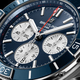 Breitling Super Chronomat B01 44 Blue Dial Blue Rubber Strap Watch for Men - AB0136161C1S1 Buy Now By Breitling