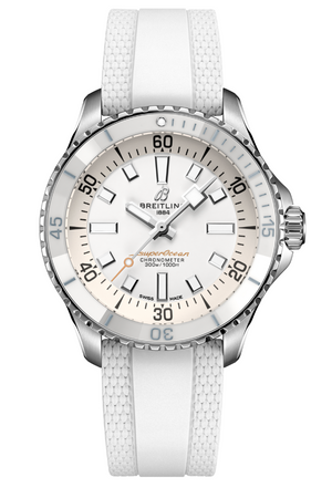 Breitling Superocean Automatic 36 White Dial White Rubber Strap Watch for Men - A17377211A1S1 Buy Now By Breitling