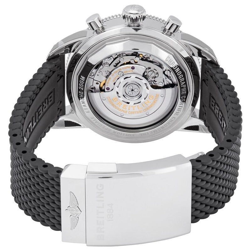 Breitling Superocean Heritage B01 Chronograph 44 Silver Dial Black Mesh Bracelet Watch for Men - AB0162121G1S1 Buy Now By Breitling