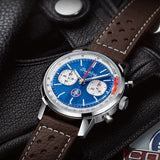 Breitling Top Time B01 Shelby Cobra Blue Dial Brown Leather Strap Watch for Men - AB01763A1C1X1 Buy Now By Breitling