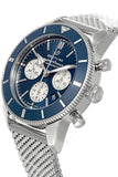 Breitling Superocean Heritage B01 Chronograph 44 Blue Dial Silver Mesh Bracelet Watch for Men - AB0162161C1A1 Buy Now By Breitling