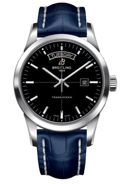 Breitling Transocean Day & Date 42mm Automatic Black Dial Black Leather Strap Mens Watch - A4531012/BB69/731P/ A20BA.1 Buy Now By Breitling