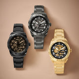 Fossil Bronson Automatic Skeleton Black Dial Grey Steel Strap Watch for Men - ME3255 Buy Now By Fossil