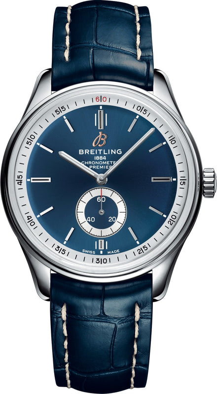 Breitling Premier Automatic 40mm Blue Dial Blue Leather Strap Mens Watch - A37340351C1P2 Buy Now By Breitling