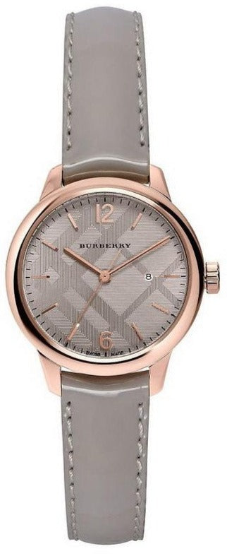Burberry The Classic Quartz Grey Dial Grey Leather Strap Watch For Women - BU10119 Buy Now By Burberry