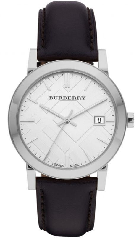 Burberry The City White Dial Black Leather Strap Watch for Men - BU9008 Buy Now By Burberry