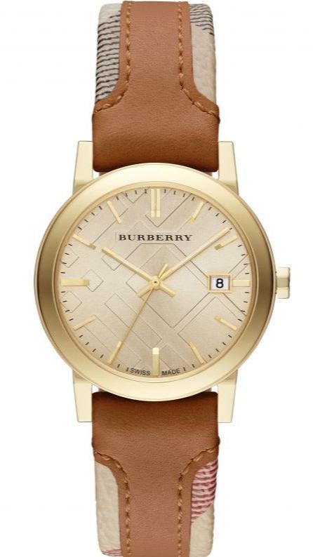 Burberry The City Gold Dial Brown Leather Strap Watch for Women - BU9133 Buy Now By Burberry