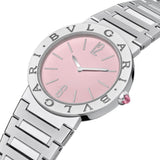 Bvlgari Bvlgari Bvlgari Quartz Pink Dial Silver Steel Strap Watch for Women - BVLGARI103711 Buy Now By Bvlgari