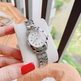 Bulova Classic Diamonds Silver Dial Silver Steel Strap Watch for Women - 96P121 Buy Now By Bulova