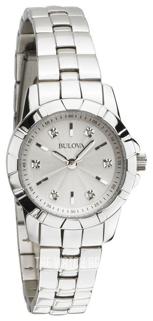 Bulova Classic Diamonds Silver Dial Silver Steel Strap Watch for Women - 96P121 Buy Now By Bulova