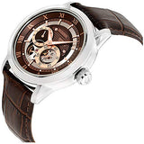 Bulova Classic Skeleton Automatic Brown Dial Brown Leather Strap Watch for Men - 96A120 Buy Now By Bulova