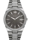 Bulova Crystal Collection Brown Dial Silver Steel Strap Watch for Men - 96B221 Buy Now By Bulova