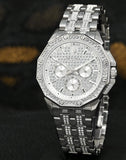 Bulova Crystal Collection Pave Silver Dial with Crystals Silver Steel Strap Watch for Men - 96C134 Buy Now By Bulova
