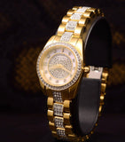 Bulova Crystal Collection Silver Crystal Dial Gold Steel Strap Watch for Women - 98L228 Buy Now By Bulova