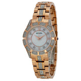 Bulova Crystal Mother of Pearl Dial Rose Gold Steel Strap Watch for Women - 98L197 Buy Now By Bulova