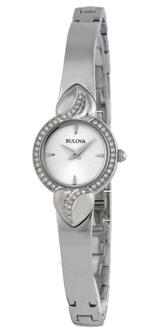 Bulova Crystal Pendant Silver Dial Silver Steel Strap Watch for Women - 96X111 Buy Now By Bulova