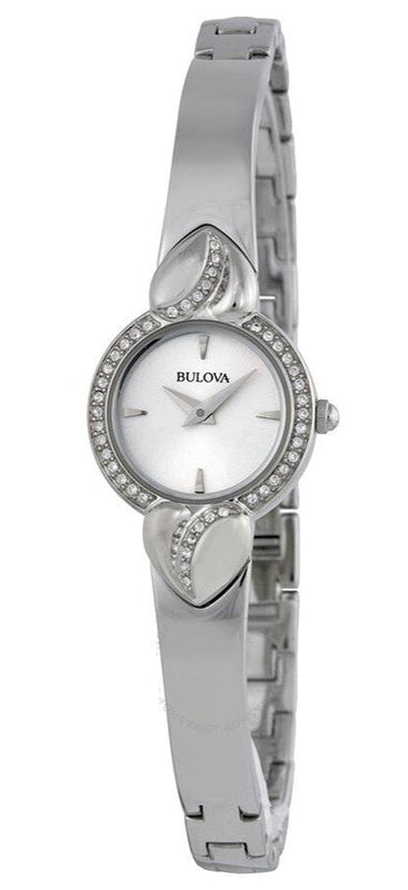 Bulova Crystal Pendant Silver Dial Silver Steel Strap Watch for Women - 96X111 Buy Now By Bulova