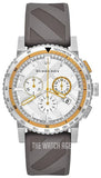 Burberry Belt Chronograph Silver Dial Brown Rubber Strap Watch For Men - BU9811 Buy Now By Burberry