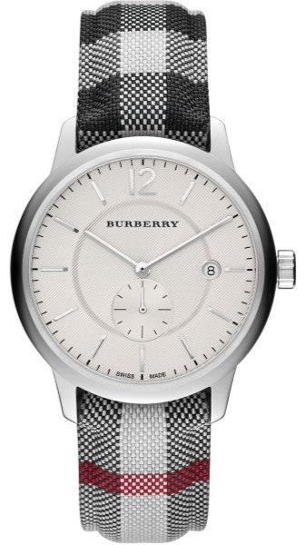 Burberry The Classic Horseferry Silver Dial Black Leather Strap Watch for Men - BU10002 Buy Now By Burberry