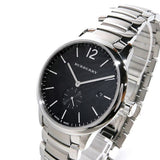 Burberry The Classic Round Black Dial Silver Steel Strap Watch for Men - BU10005 Buy Now By Burberry