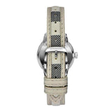 Burberry The Classic Guilloche Silver Dial Grey Leather Strap Watch for Women - BU10113 Buy Now By Burberry