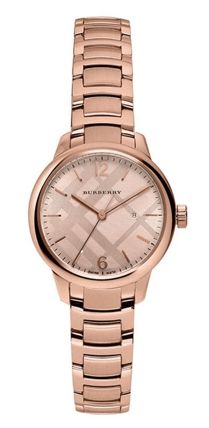 Burberry The Classic Rose Gold Dial Rose Gold Steel Strap Watch for Women - BU10116 Buy Now By Burberry