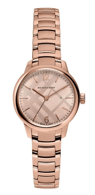Burberry The Classic Rose Gold Dial Rose Gold Steel Strap Watch for Women - BU10116 Buy Now By Burberry