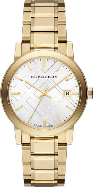 Burberry The City Silver Dial Gold Steel Strap Unisex Watch - BU9003 Buy Now By Burberry