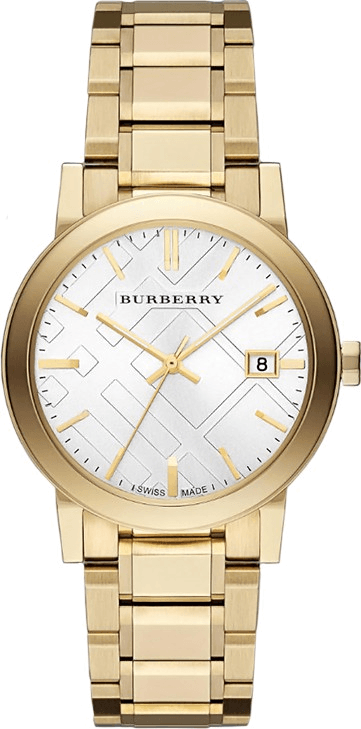 Burberry The City Silver Dial Gold Steel Strap Unisex Watch - BU9003 Buy Now By Burberry