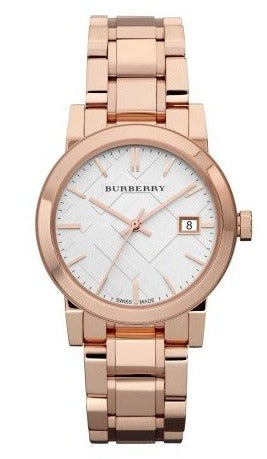 Burberry The City White Dial Rose Gold Steel Strap Watch for Women - BU9104 Buy Now By Burberry