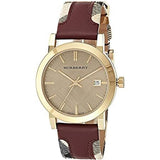 Burberry Heritage Nova Gold Dial Haymarket Red Leather Strap Watch for Women - BU9111 Buy Now By Burberry