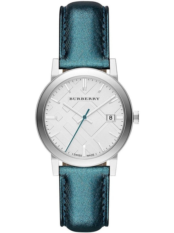 Burberry White Dial Turquoise Leather Strap Watch for Women - BU9120 Buy Now By Burberry