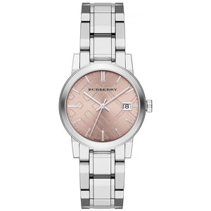 Burberry The City Pink Dial Silver Steel Strap Watch for Women - BU9124 Buy Now By Burberry