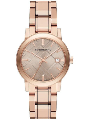 Burberry The City Diamonds Rose Gold Dial Rose Gold Steel Strap Watch for Women - BU9126 Buy Now By Burberry