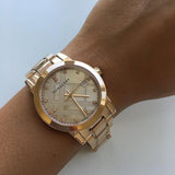 Burberry The City Diamonds Rose Gold Dial Rose Gold Steel Strap Watch for Women - BU9126 Buy Now By Burberry