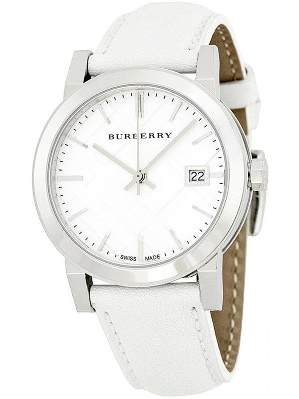 Burberry The City White Dial White Leather Strap Watch for Women - BU9128 Buy Now By Burberry