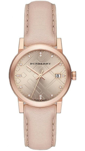 Burberry The City Diamonds Beige Dial Beige Leather Strap Watch for Women - BU9131 Buy Now By Burberry