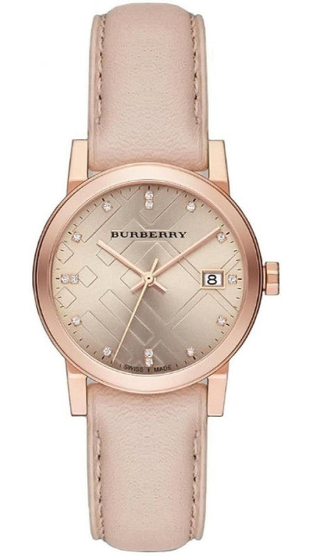 Burberry The City Diamonds Beige Dial Beige Leather Strap Watch for Women - BU9131 Buy Now By Burberry