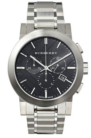 Burberry The City Black Dial Silver Steel Strap Watch for Men - BU9351 Buy Now By Burberry