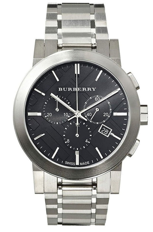 Burberry The City Black Dial Silver Steel Strap Watch for Men - BU9351 Buy Now By Burberry