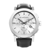 Burberry The City Chronograph White Dial Black Leather Strap Watch for Men - BU9355 Buy Now By Burberry
