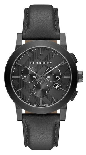 Burberry The City Black Dial Black Leather Strap Watch for Men - BU9364 Buy Now By Burberry